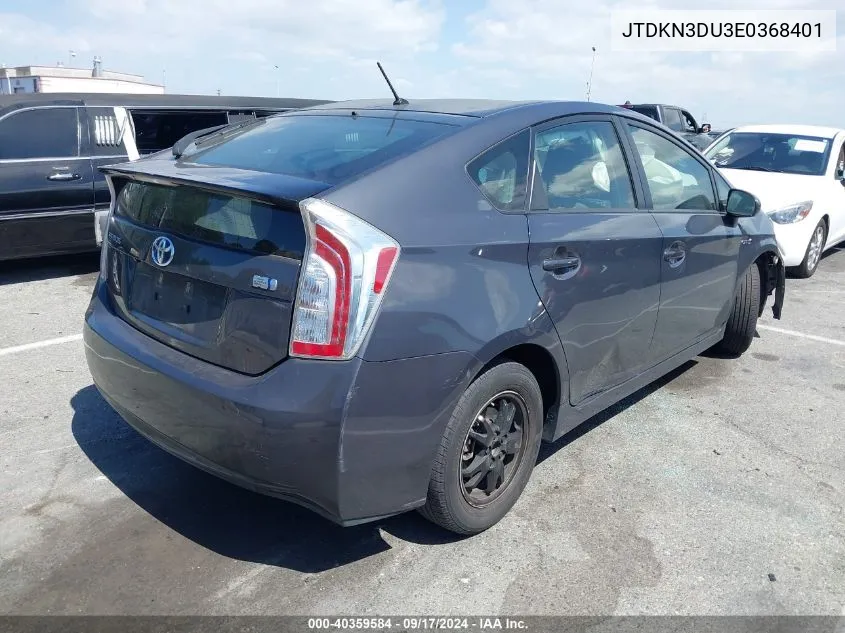 2014 Toyota Prius Two VIN: JTDKN3DU3E0368401 Lot: 40359584