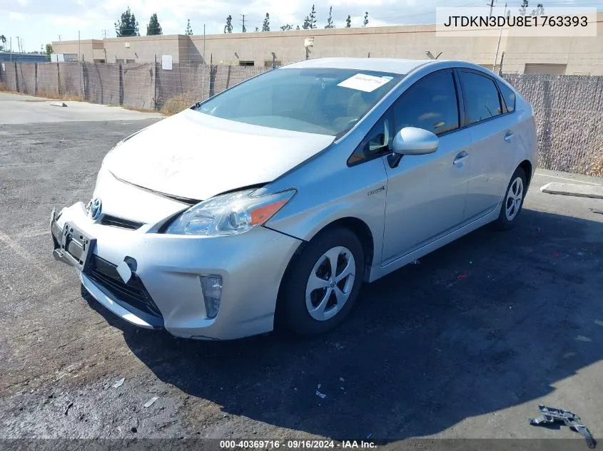 JTDKN3DU8E1763393 2014 Toyota Prius Three