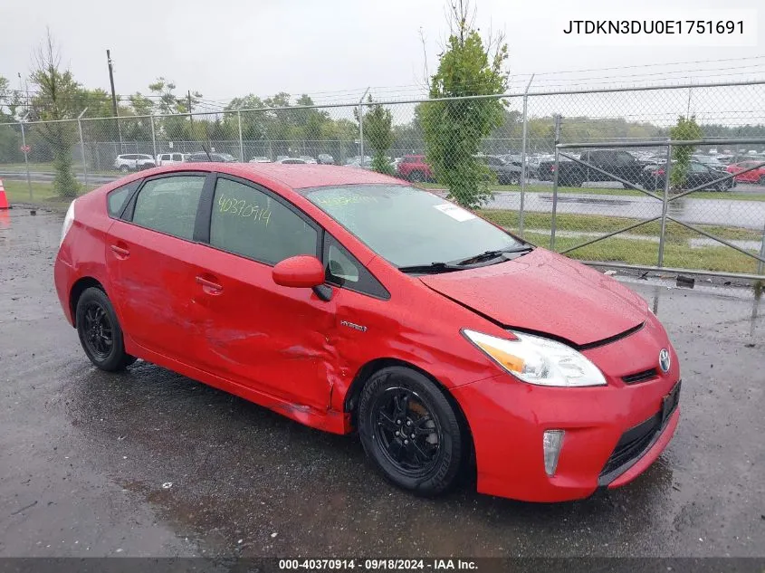 JTDKN3DU0E1751691 2014 Toyota Prius