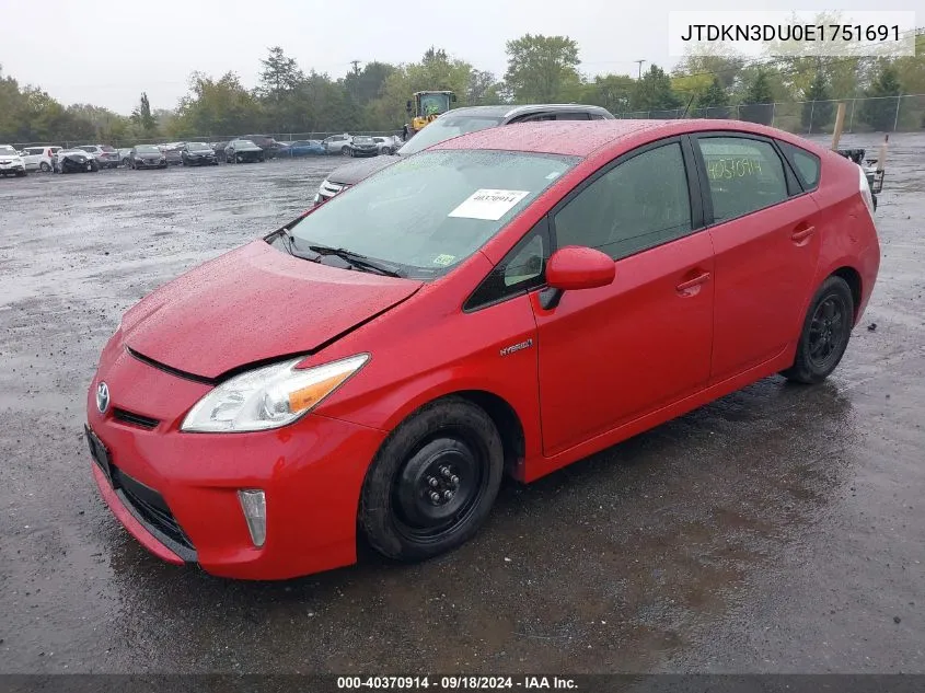 JTDKN3DU0E1751691 2014 Toyota Prius