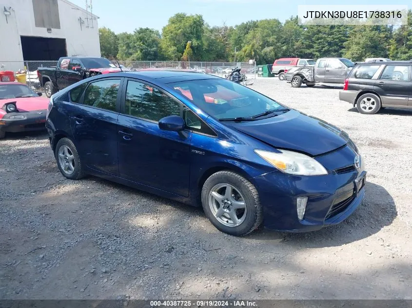 2014 Toyota Prius Four VIN: JTDKN3DU8E1738316 Lot: 40387725