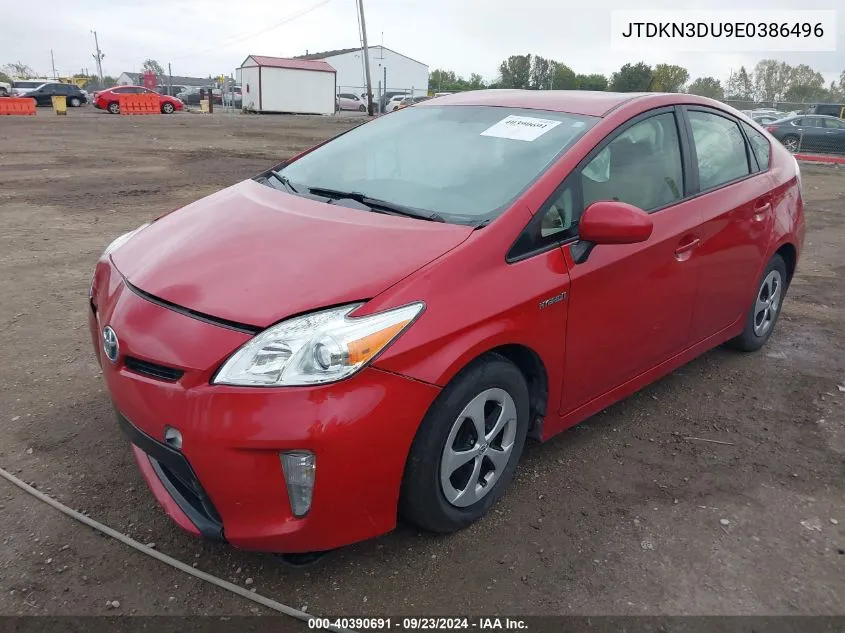 2014 Toyota Prius Four VIN: JTDKN3DU9E0386496 Lot: 40390691