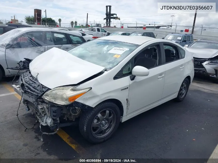 2014 Toyota Prius Two VIN: JTDKN3DU7E0356607 Lot: 40395894