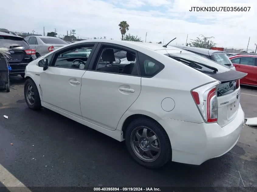 2014 Toyota Prius Two VIN: JTDKN3DU7E0356607 Lot: 40395894