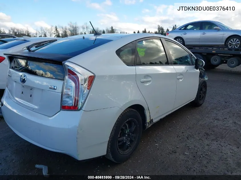 2014 Toyota Prius Four VIN: JTDKN3DU0E0376410 Lot: 40411000