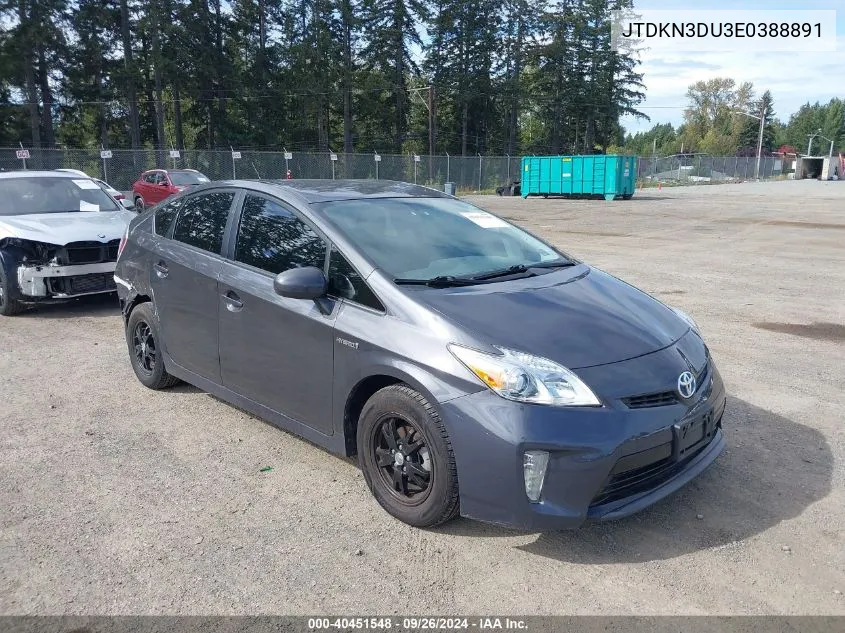 JTDKN3DU3E0388891 2014 Toyota Prius Three