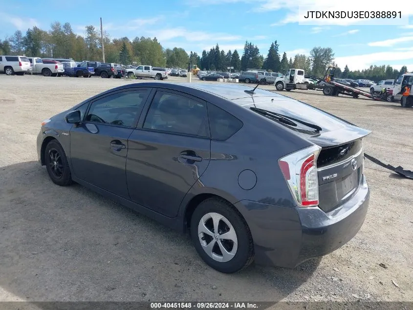 JTDKN3DU3E0388891 2014 Toyota Prius Three