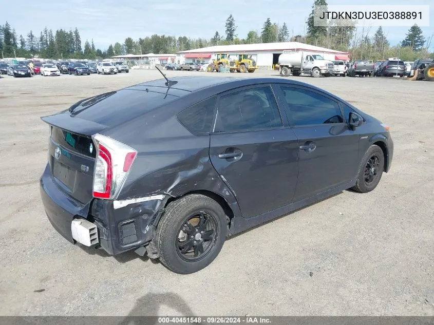 2014 Toyota Prius Three VIN: JTDKN3DU3E0388891 Lot: 40451548