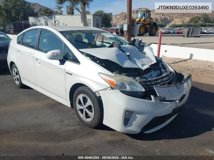 2014 Toyota Prius Three VIN: JTDKN3DUXE0393490 Lot: 40463204