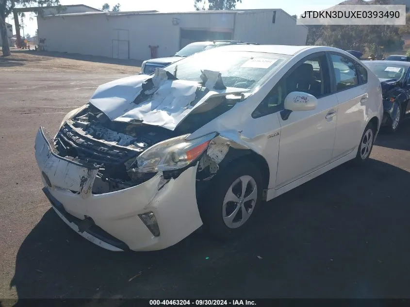 2014 Toyota Prius Three VIN: JTDKN3DUXE0393490 Lot: 40463204