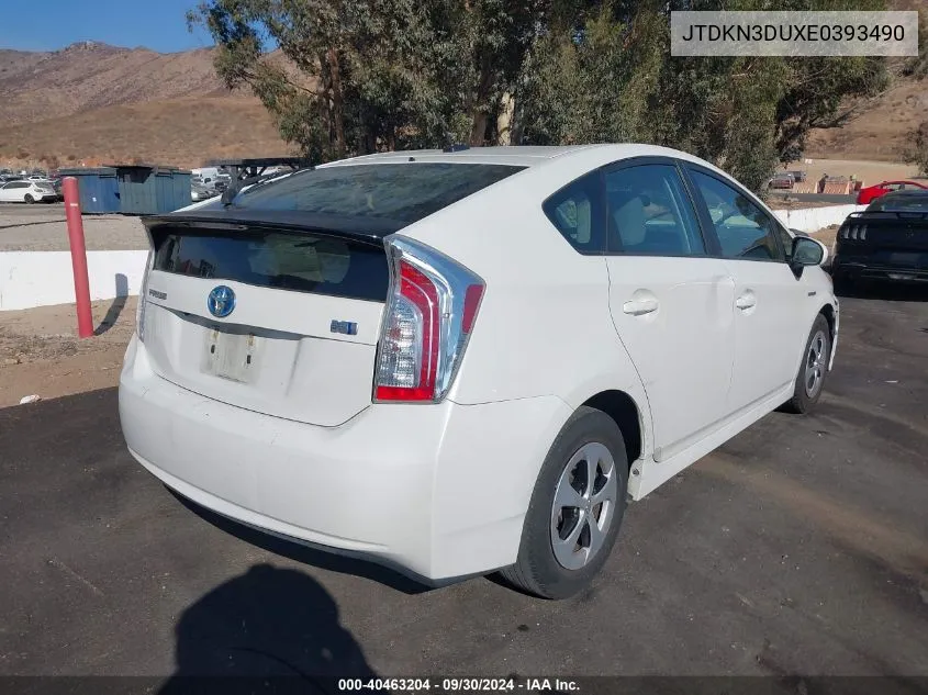 2014 Toyota Prius Three VIN: JTDKN3DUXE0393490 Lot: 40463204