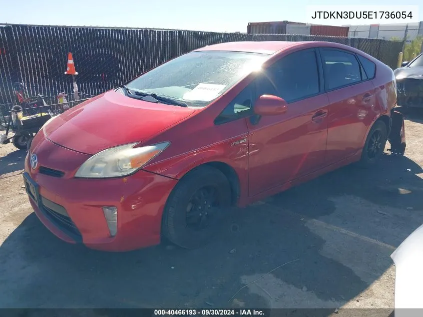 2014 Toyota Prius Three VIN: JTDKN3DU5E1736054 Lot: 40466193