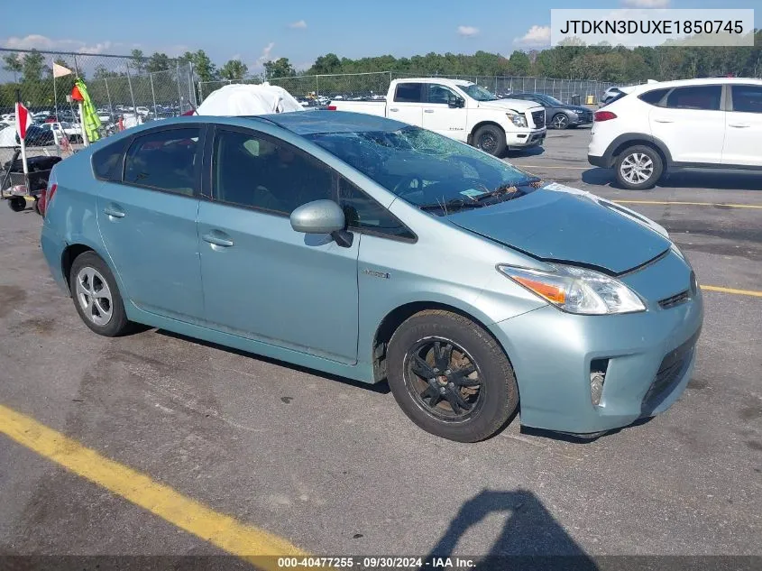 2014 Toyota Prius Three VIN: JTDKN3DUXE1850745 Lot: 40477255