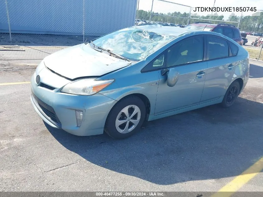 2014 Toyota Prius Three VIN: JTDKN3DUXE1850745 Lot: 40477255