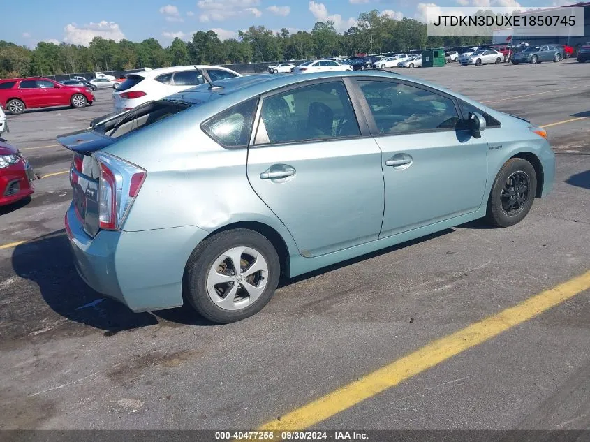 2014 Toyota Prius Three VIN: JTDKN3DUXE1850745 Lot: 40477255