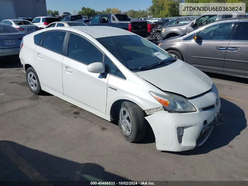 2014 Toyota Prius Two VIN: JTDKN3DU6E0363824 Lot: 40486533