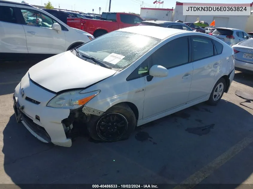 2014 Toyota Prius Two VIN: JTDKN3DU6E0363824 Lot: 40486533