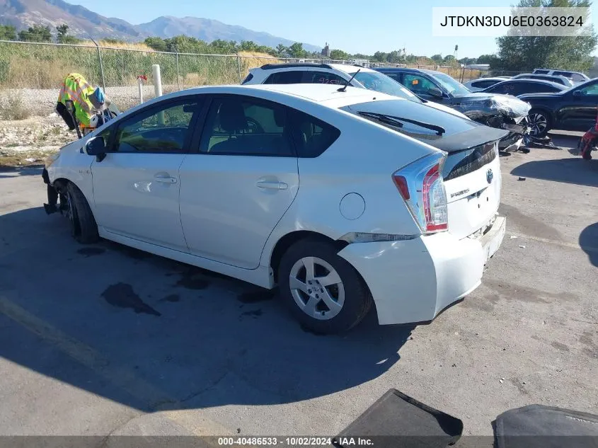 2014 Toyota Prius Two VIN: JTDKN3DU6E0363824 Lot: 40486533