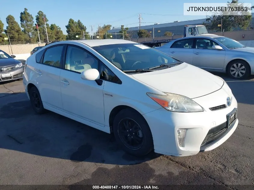 2014 Toyota Prius Three VIN: JTDKN3DU5E1763853 Lot: 40488147