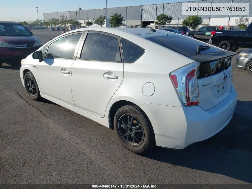 2014 Toyota Prius Three VIN: JTDKN3DU5E1763853 Lot: 40488147