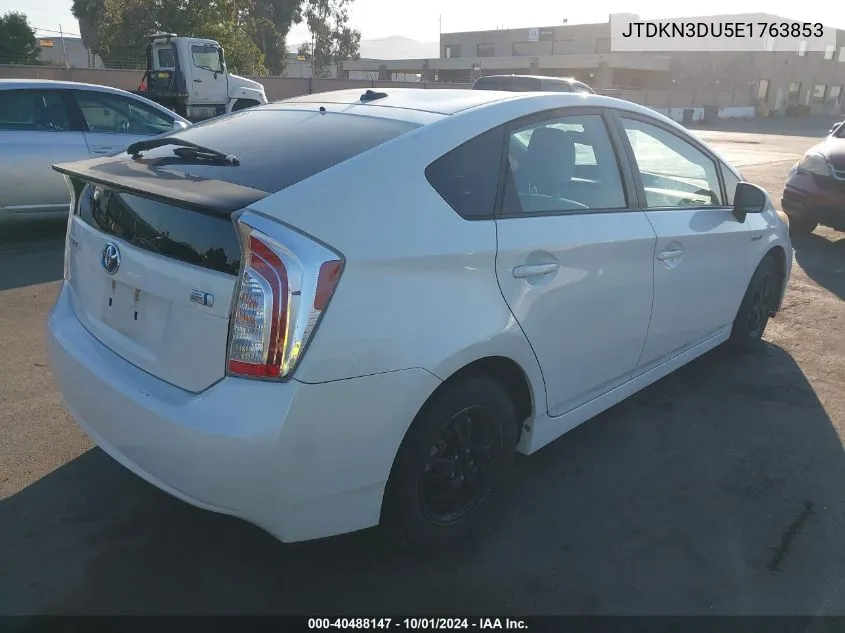 2014 Toyota Prius Three VIN: JTDKN3DU5E1763853 Lot: 40488147