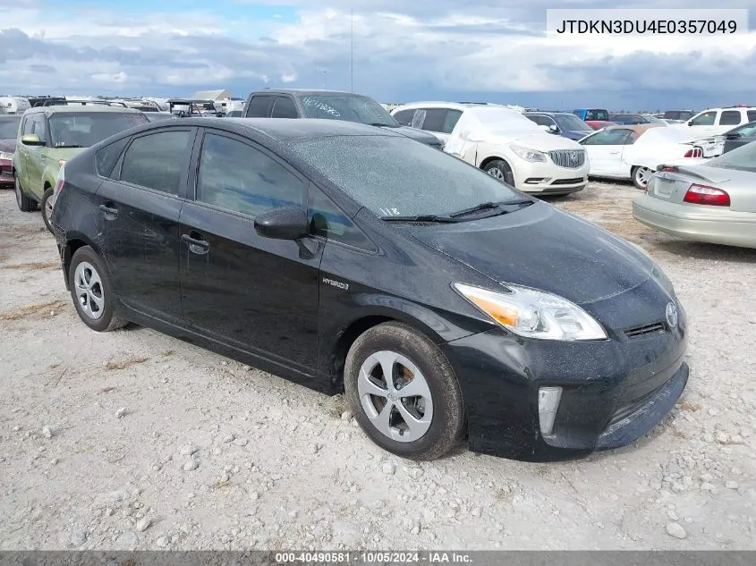 2014 Toyota Prius Three VIN: JTDKN3DU4E0357049 Lot: 40490581