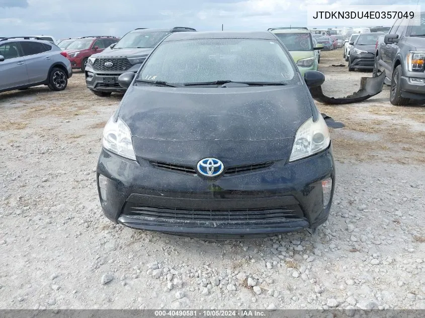 2014 Toyota Prius Three VIN: JTDKN3DU4E0357049 Lot: 40490581