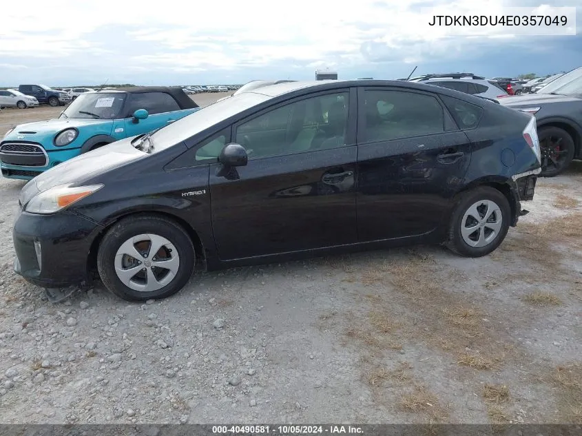 2014 Toyota Prius Three VIN: JTDKN3DU4E0357049 Lot: 40490581