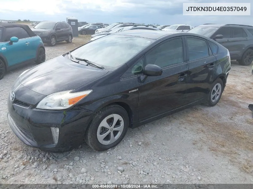 2014 Toyota Prius Three VIN: JTDKN3DU4E0357049 Lot: 40490581