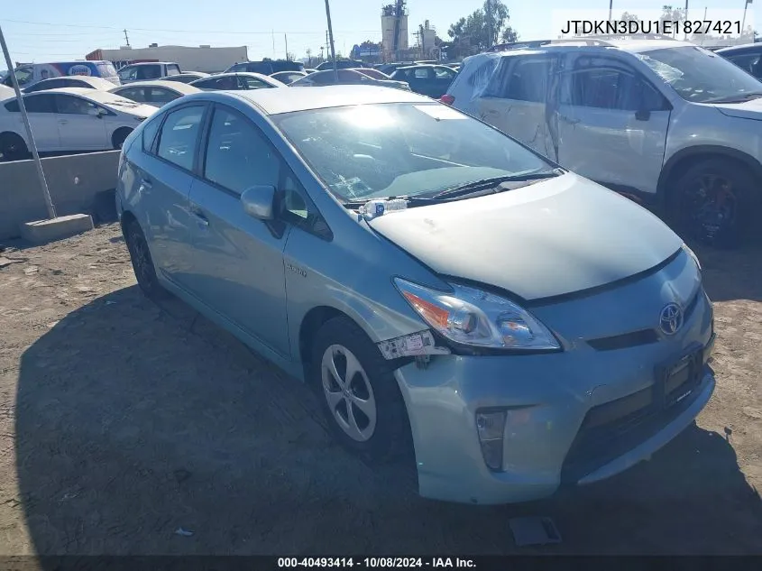 2014 Toyota Prius Four VIN: JTDKN3DU1E1827421 Lot: 40493414