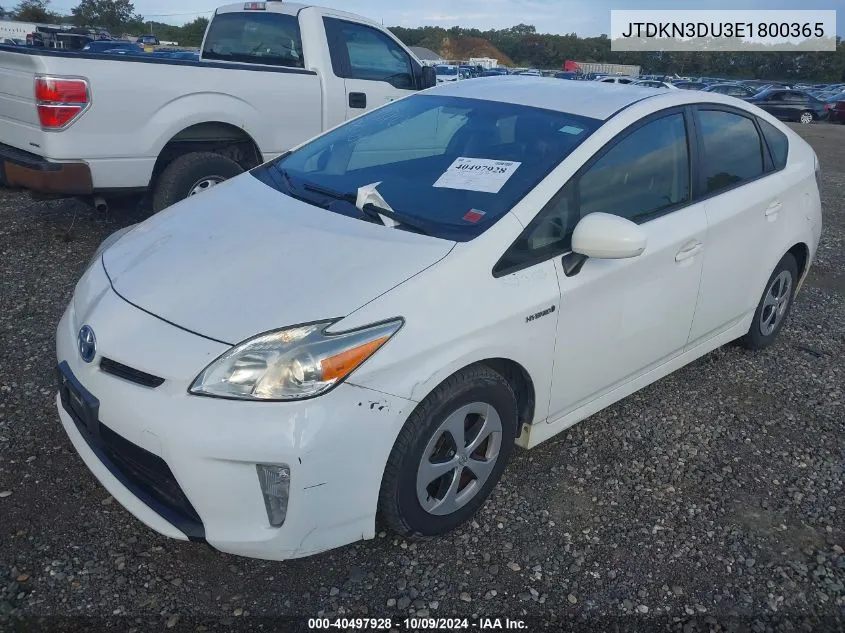 2014 Toyota Prius Two VIN: JTDKN3DU3E1800365 Lot: 40497928