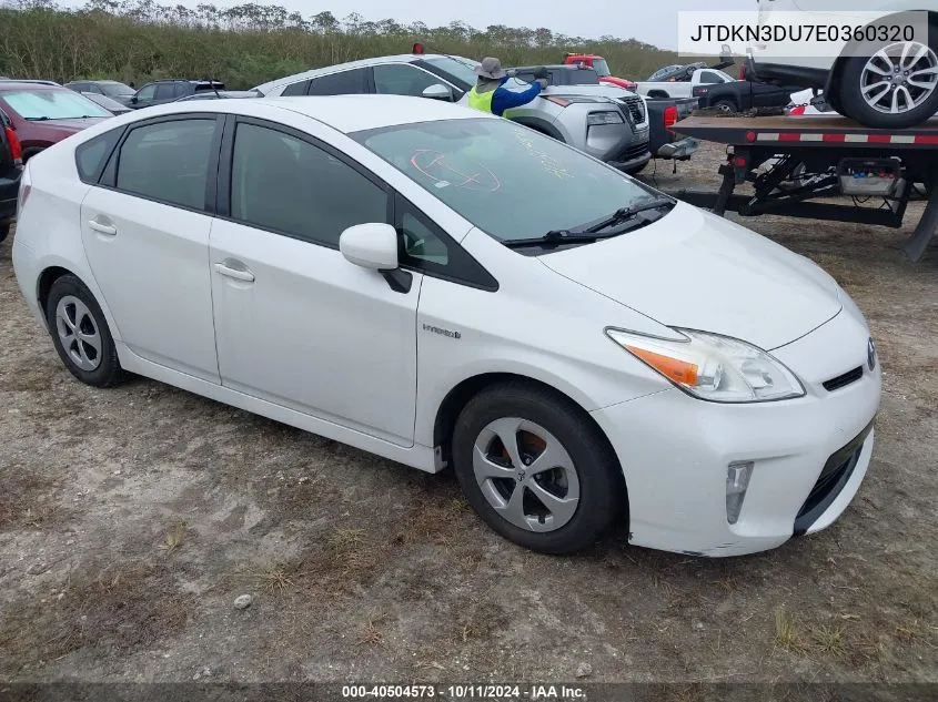 2014 Toyota Prius Three VIN: JTDKN3DU7E0360320 Lot: 40504573