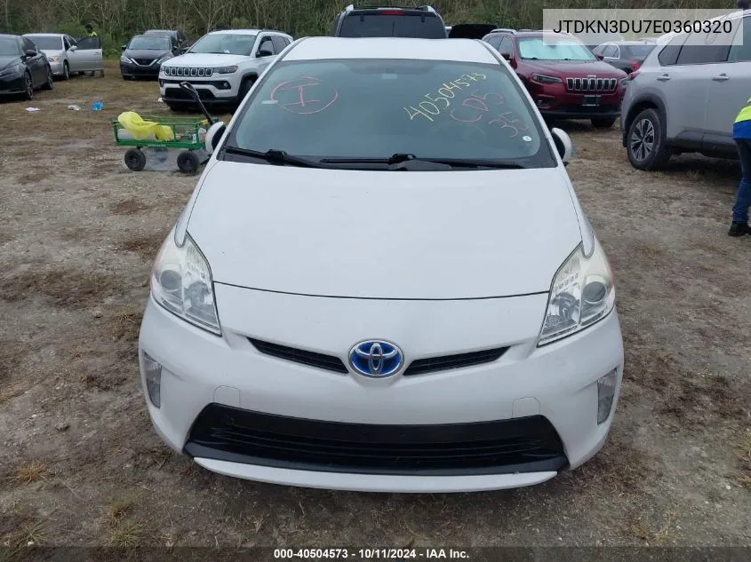 2014 Toyota Prius Three VIN: JTDKN3DU7E0360320 Lot: 40504573