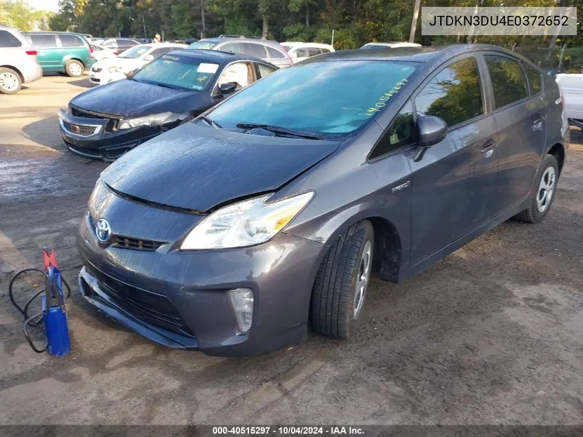 2014 Toyota Prius Three VIN: JTDKN3DU4E0372652 Lot: 40515297