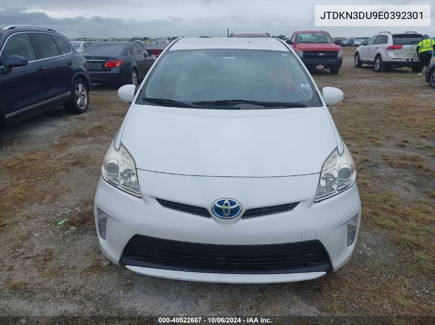 2014 Toyota Prius Two VIN: JTDKN3DU9E0392301 Lot: 40522667