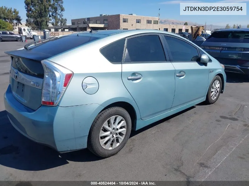 2014 Toyota Prius Plug-In VIN: JTDKN3DP2E3059754 Lot: 40524404