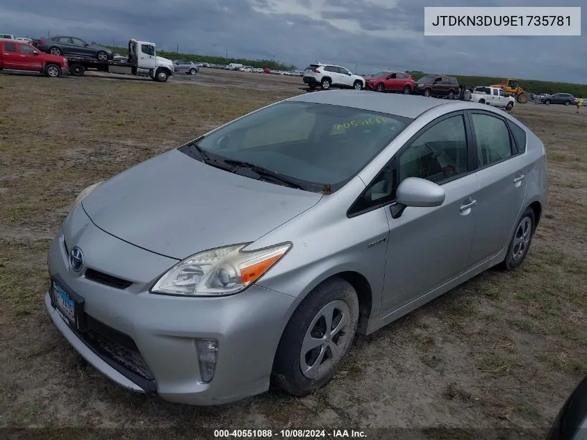 2014 Toyota Prius Two VIN: JTDKN3DU9E1735781 Lot: 40551088