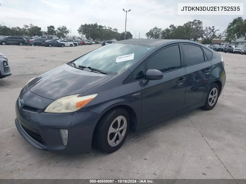 2014 Toyota Prius Two VIN: JTDKN3DU2E1752535 Lot: 40559097