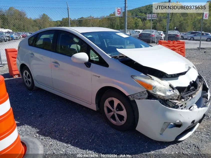 2014 Toyota Prius Four VIN: JTDKN3DU8E0375635 Lot: 40576074