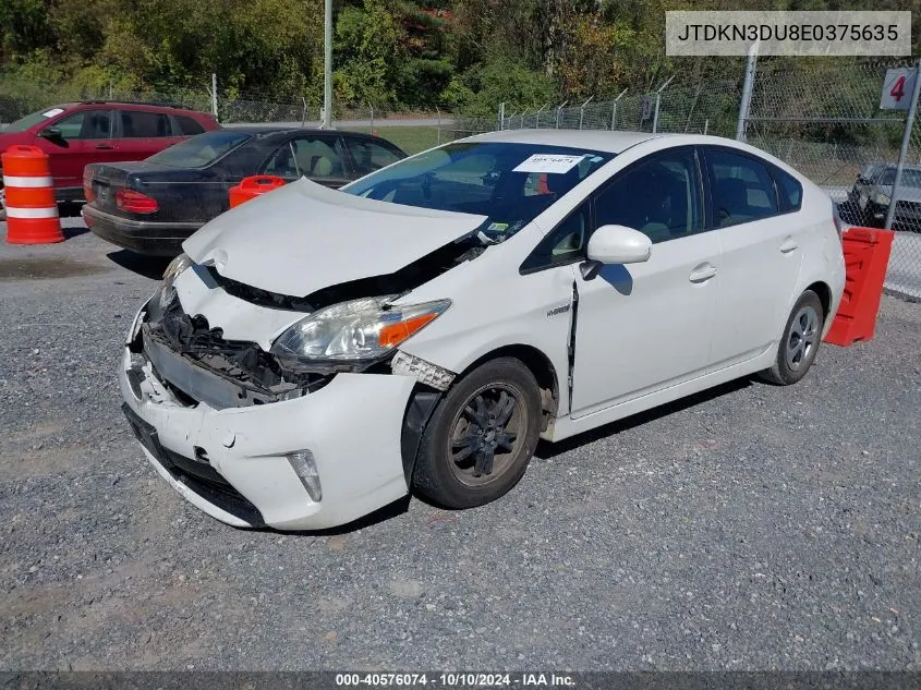 2014 Toyota Prius Four VIN: JTDKN3DU8E0375635 Lot: 40576074