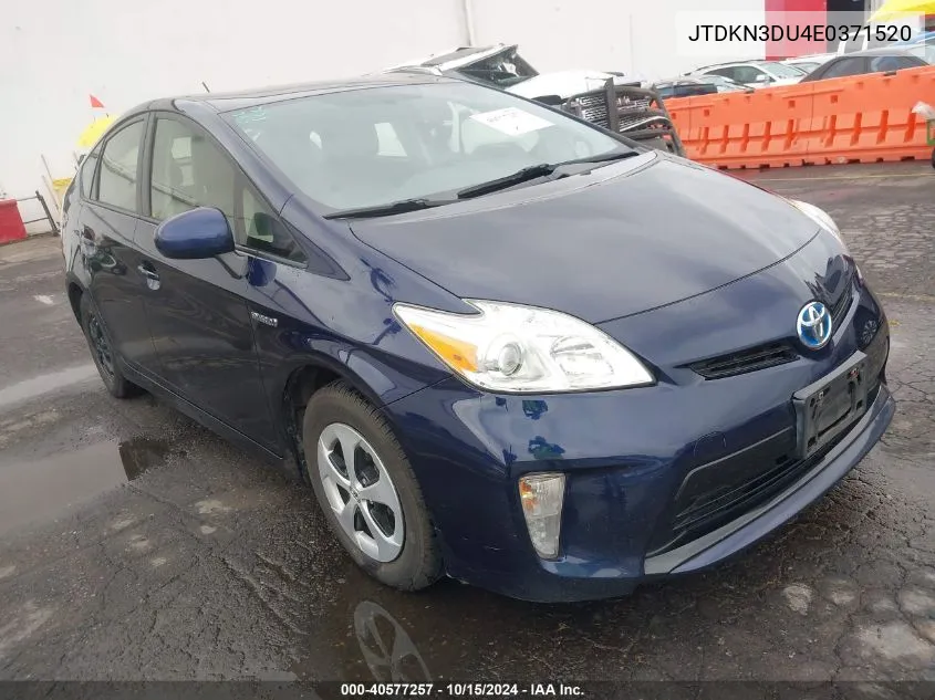 2014 Toyota Prius Two VIN: JTDKN3DU4E0371520 Lot: 40577257