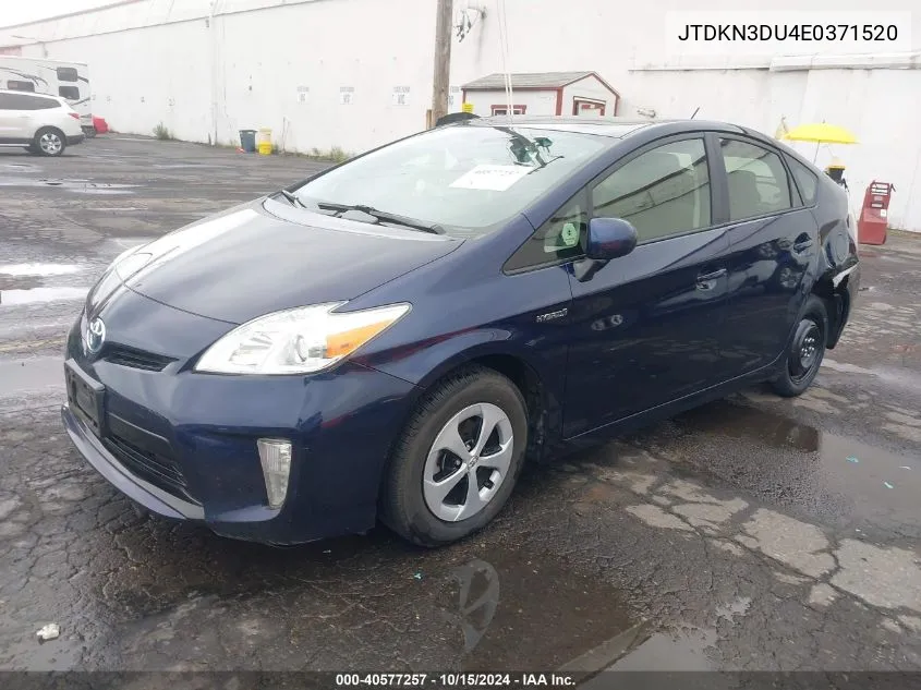 2014 Toyota Prius Two VIN: JTDKN3DU4E0371520 Lot: 40577257