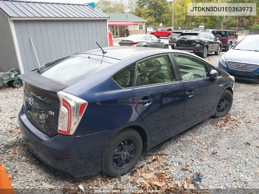 2014 Toyota Prius VIN: JTDKN3DU1E0363973 Lot: 40578668