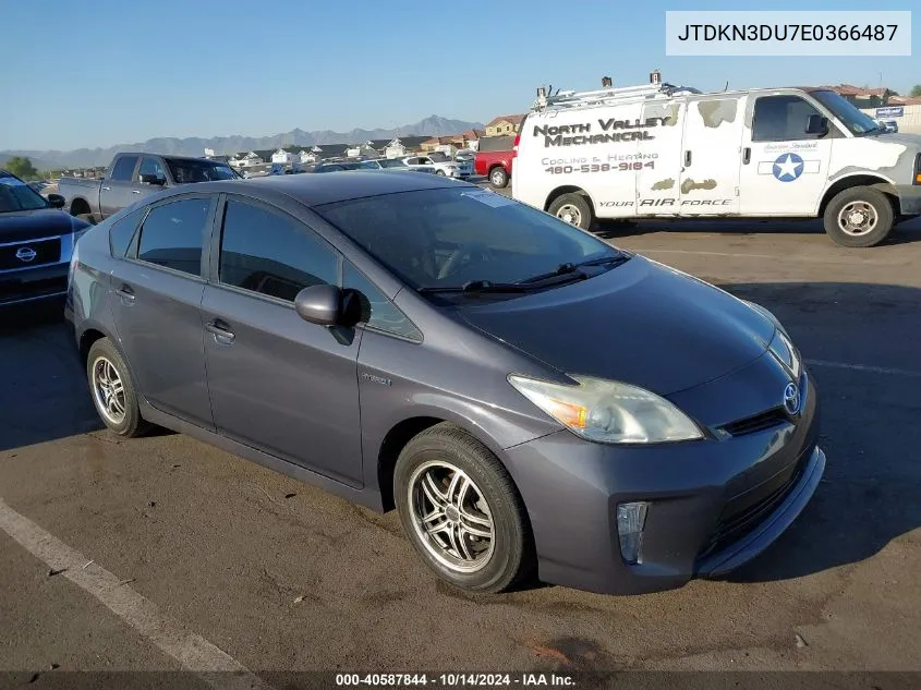 2014 Toyota Prius Three VIN: JTDKN3DU7E0366487 Lot: 40587844