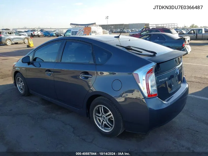 2014 Toyota Prius Three VIN: JTDKN3DU7E0366487 Lot: 40587844