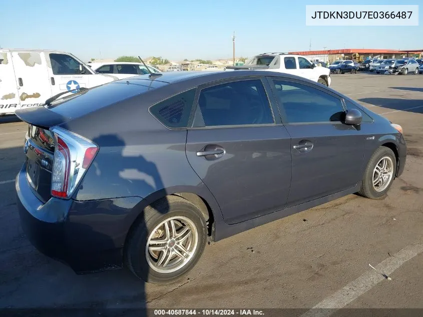 2014 Toyota Prius Three VIN: JTDKN3DU7E0366487 Lot: 40587844