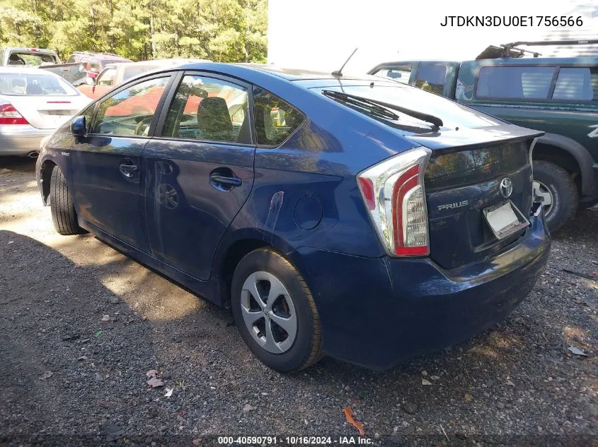 2014 Toyota Prius Two VIN: JTDKN3DU0E1756566 Lot: 40590791