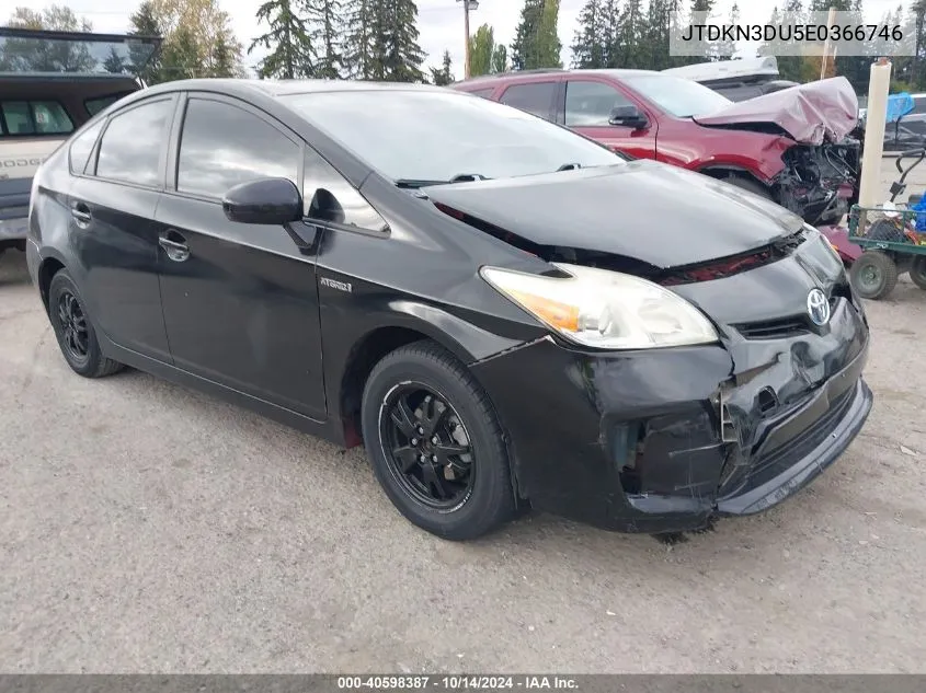 2014 Toyota Prius Two VIN: JTDKN3DU5E0366746 Lot: 40598387