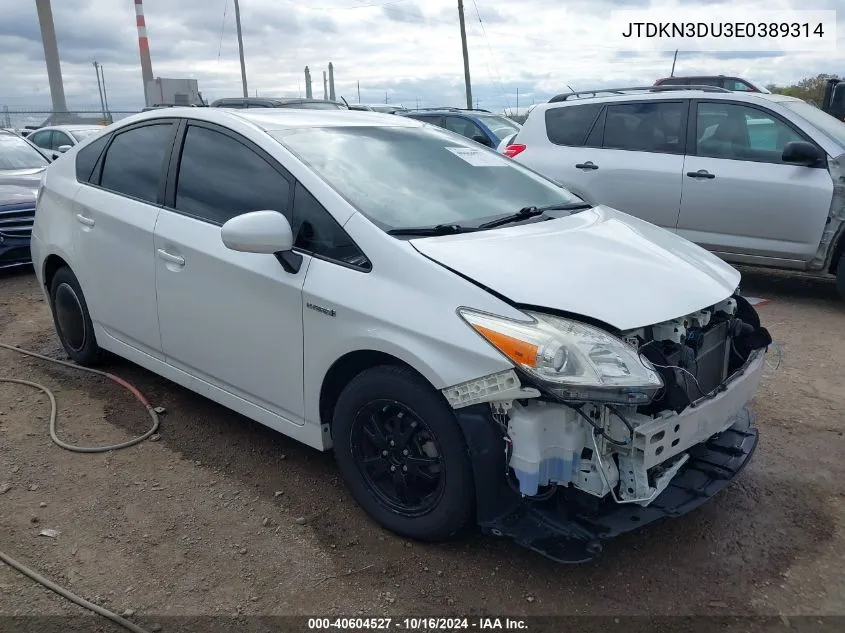 JTDKN3DU3E0389314 2014 Toyota Prius Two