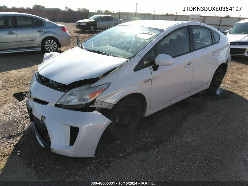 2014 Toyota Prius VIN: JTDKN3DUXE0364197 Lot: 40605331